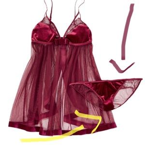 ADORE ME Isabeau Red Velvet Panty XS NEW